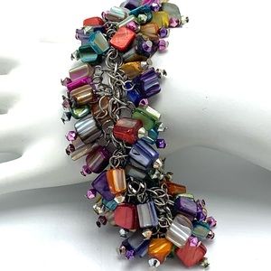 Chunky Multi-colored Shell Nugget Bracelet